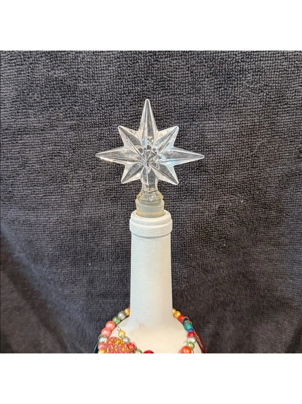 Waterford Crystle Pair of 2 Clear Star or Snowflake Wine Bottle Stoppers 4.5”
